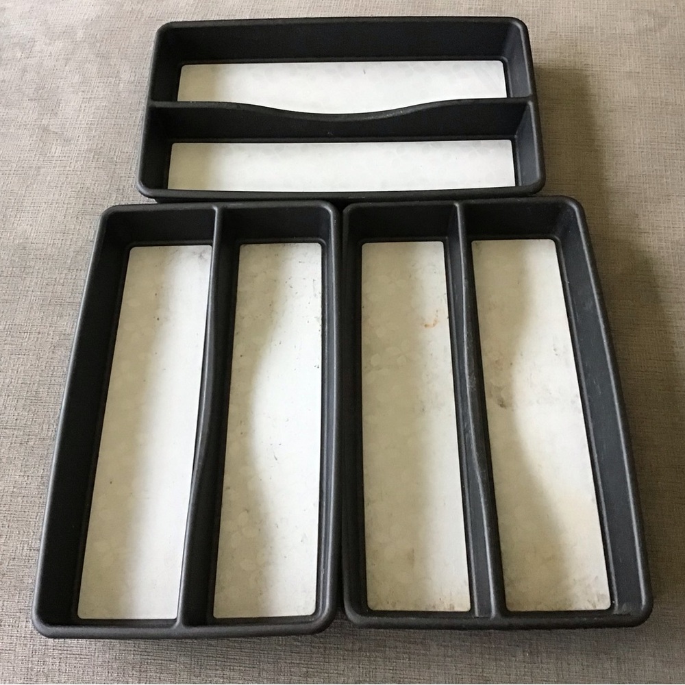 Rubbermaid Black and gray Drawer Organizer 2 compartment Set of 3